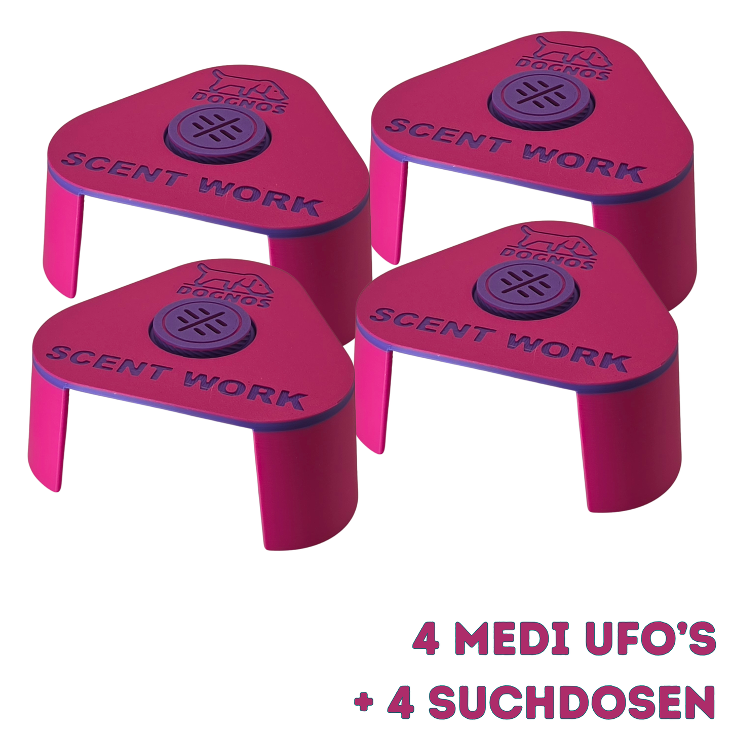 4 supports d'alignement MIDI-UFO inclus 4 boîtes de recherche magnétiques – Colorés, stables et parfaitement conçus