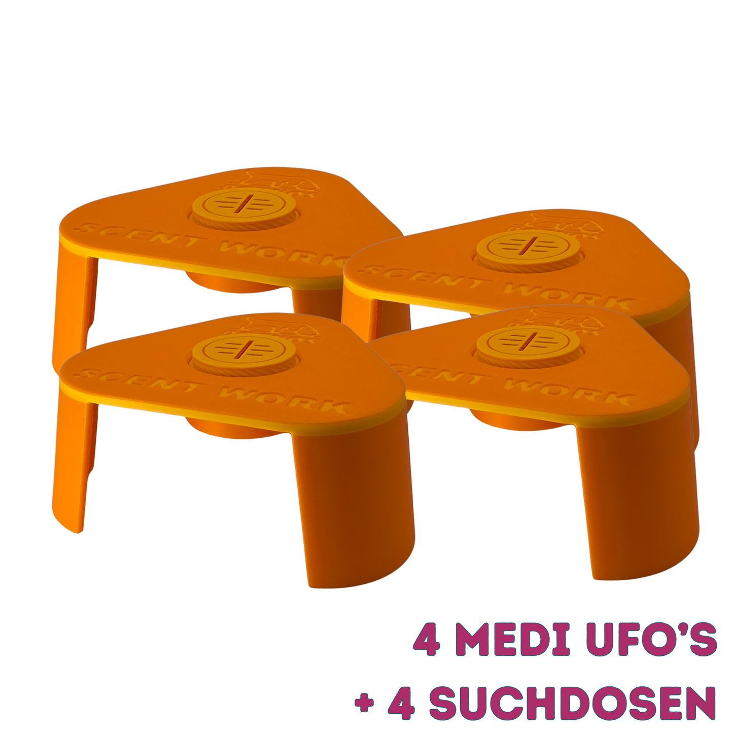 4 supports d'alignement MIDI-UFO inclus 4 boîtes de recherche magnétiques – Colorés, stables et parfaitement conçus
