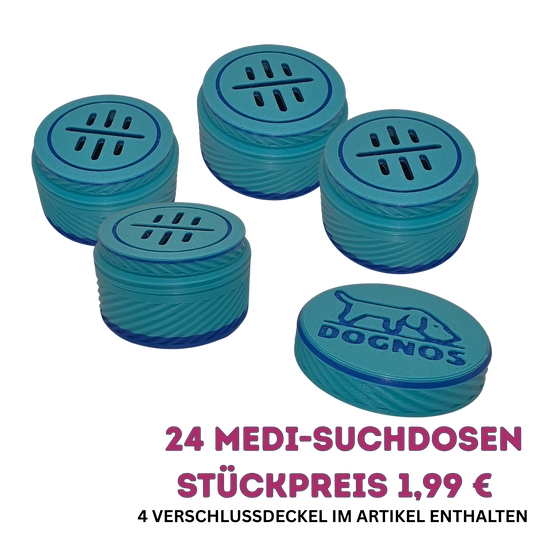 24 Stück DOGNOS professionelle MEDI-Suchdose (Mittel) – Der große Bruder für dreifache Duftpower (Kopie) (Kopie)