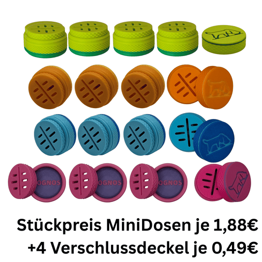 16 Stück - DOGNOS Professionelle Suchdose (Klein) – Das modulare, magnetische Versteckwunder