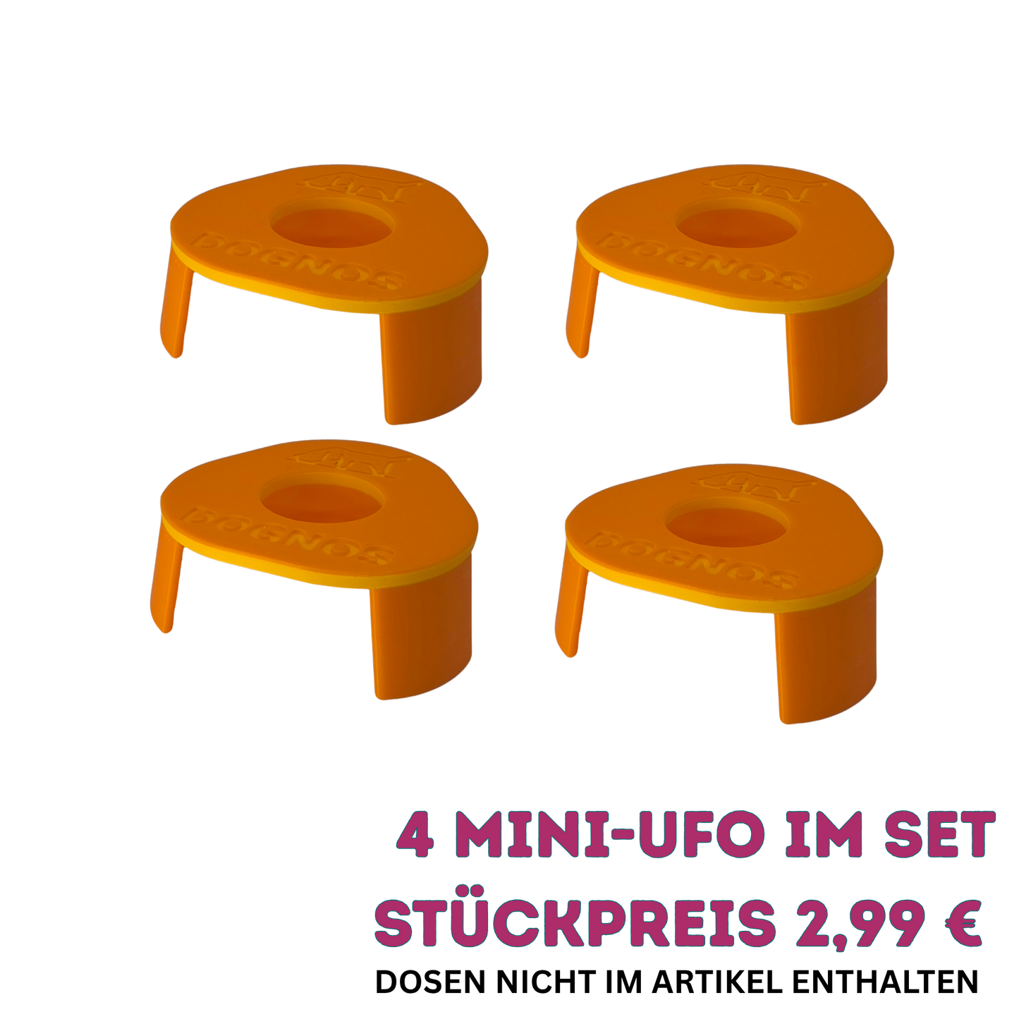 4 pièces DOGNOS Mini-UFO Présentoirs Line-Up – Colorés, stables et parfaitement conçus
