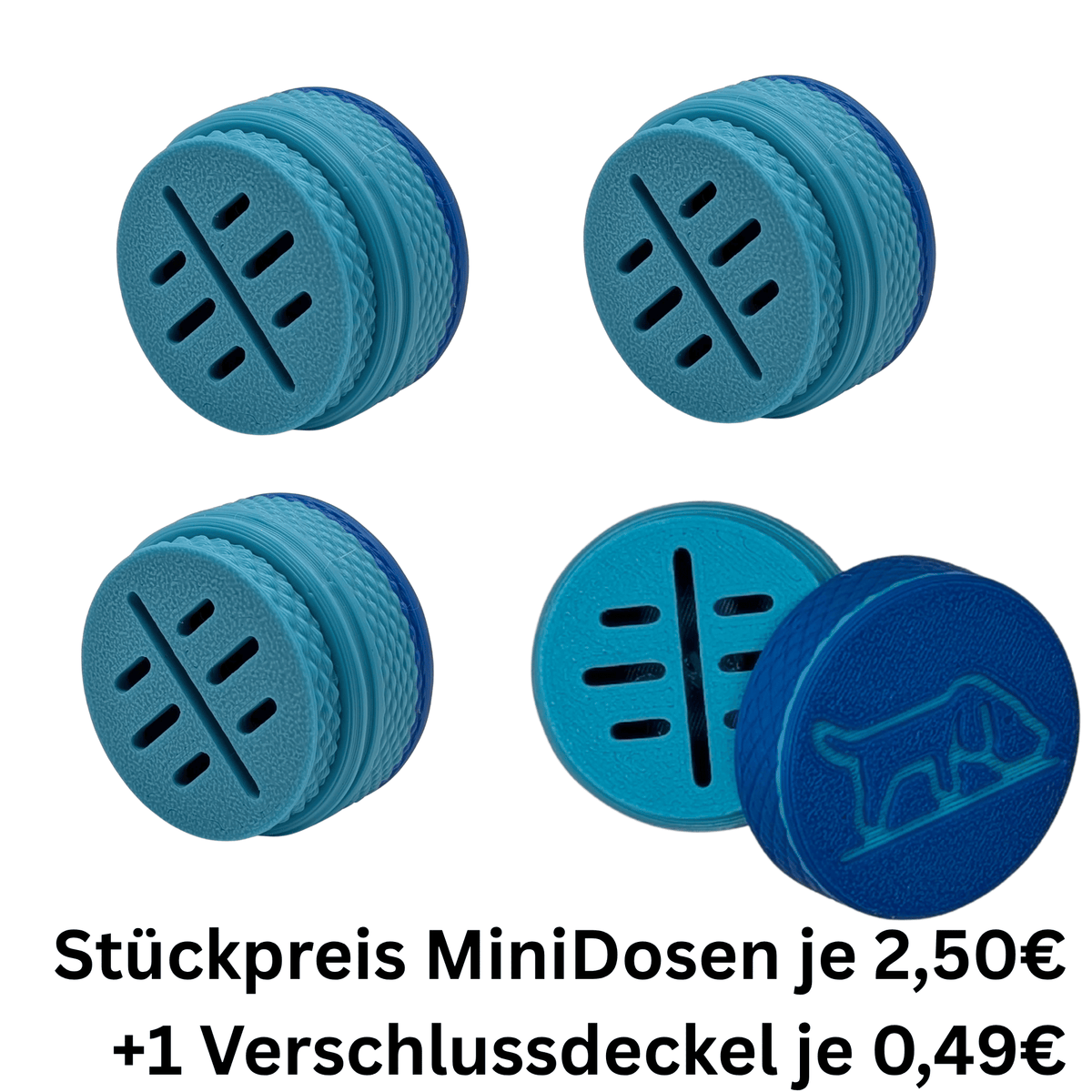 4 Stück - DOGNOS Professionelle Suchdose (Klein) – Das modulare, magnetische Versteckwunder